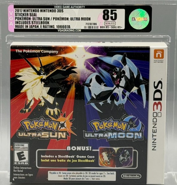 Pokemon Ultra Sun & Ultra Moon Nintendo 3DS Dual Game Pack Sealed VGA 85 Graded